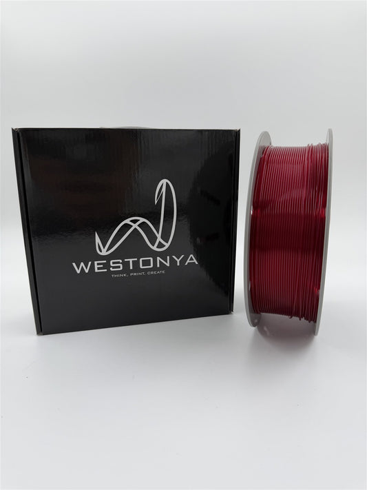 Westonya Hyper Speed PLA filament Şeffaf Kırmızı 1,75 mm 1 kg